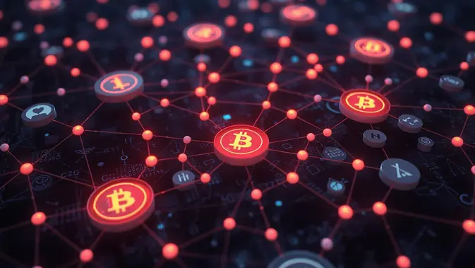 Ilustrasi Blockchain. (Foto by AI)