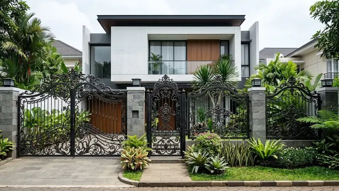 Pagar Besi dengan Ornamen Berlebihan. (Gambar: AI Generated)