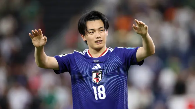 Penyerang Timnas Jepang, Ayase Ueda. (Julio Cesar AGUILAR / AFP)