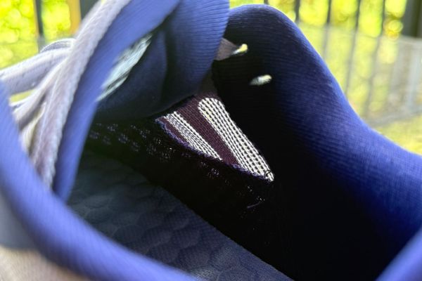 Inside view of the Flux Footwear Adapt Graphene XT Cross-Training Shoe, showing the mesh lining of the shoe The Flux Footwear Adapt Graphene XT’s mesh upper is visibly breathable and layered.Credit: EatingWell/Dillon Evans