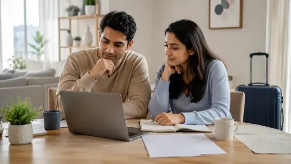 Indian professional organizing financial and career backup plans