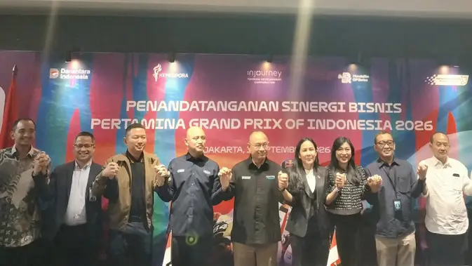 Kolaborasi dan Sinergi Bisnis MotoGP Indonesia 2026. (Liputan6.com/Aulia Rafa)