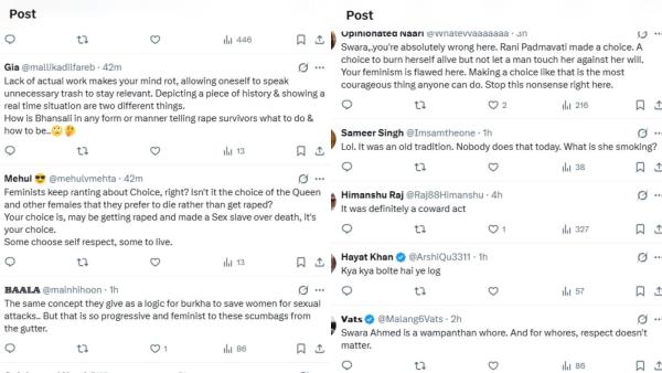 Netizens react to Swara Bhasker's remark