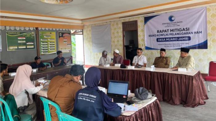 Kantor Wilayah Kementerian Hak Asasi Manusia Jambi bersama Penggerak HAM Desa Muaro Jambi melaksanakan rapat mitigasi konflik terkait akses jalan desa yang berkaitan dengan kawasan Candi Muaro Jambi, Senin (31/8/2026).