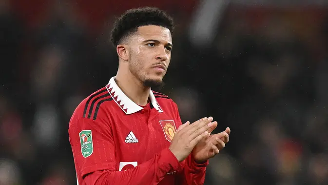 Pemain Manchester United, Jadon Sancho. (AFP/Paul Ellis)