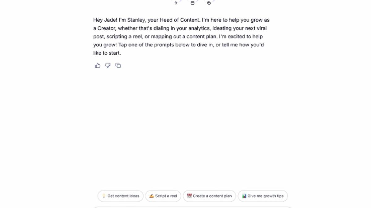 Layanan AI yang dapat dimanfaatkan untuk membantu kreator mencari dan mengembangkan ide konten Instagram.