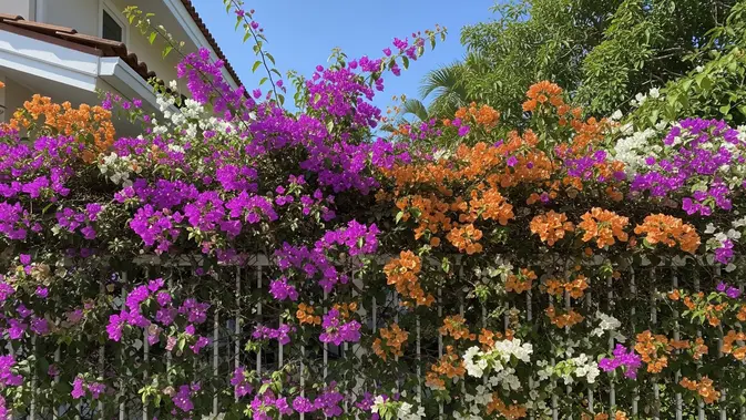 Bougenville (Bougainvillea)/Tanaman Rambat Percantik Pagar Rumah (AI Generated)