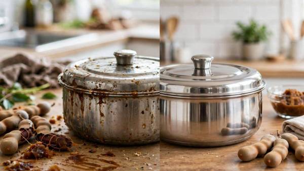 Clean stained kitchen containers<br>