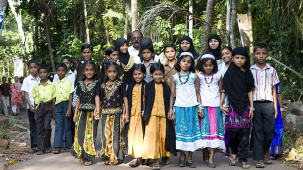 Two schoolgirls first noticed the unusually high number of twins. (Photo: Undiscovered Indian Treasures) Two schoolgirls first noticed the unusually high number of twins. (Photo: Undiscovered Indian Treasures)<br>