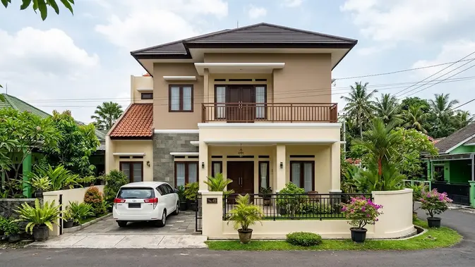 Warna Cat Rumah 2 Lantai yang Terlihat Elegan/AI Generated