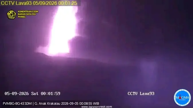 Aktivitas vulkanik Gunung Anak Krakatau di perairan Selat Sunda kembali meningkat. (Liputan6.com/Istimewa).