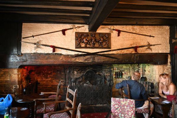The Mermaid Inn has the UK's second -argest inglenook fireplace The Mermaid Inn has the UK's second -argest inglenook fireplace