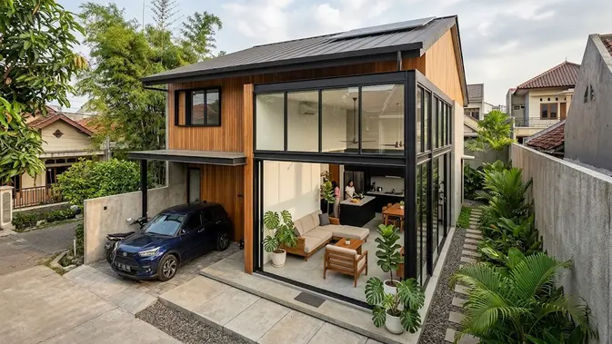 Desain Rumah Inovatif untuk Kavling Kecil dan Memanjang/AI Generated Desain Rumah Inovatif untuk Kavling Kecil dan Memanjang/AI Generated