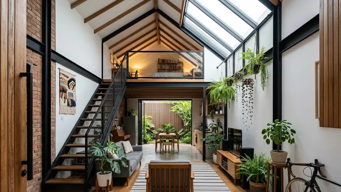 Desain Rumah Inovatif untuk Kavling Kecil dan Memanjang/AI Generated Desain Rumah Inovatif untuk Kavling Kecil dan Memanjang/AI Generated