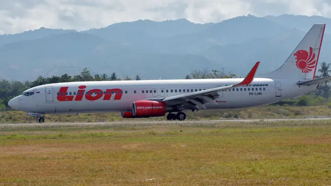 Ilustrasi Pesawat Lion Air (Adek BERRY / AFP)