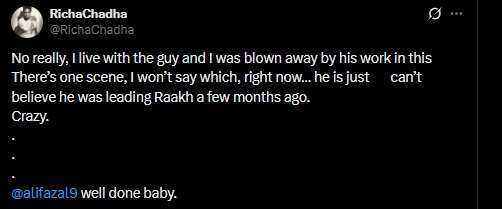 Richa's tweet