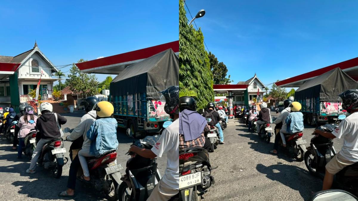 Pantauan TribunStyle.com Rabu 29 Juli 2026, antrean pertalite mengular di SPBU Mojosongo.