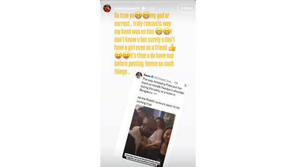 Ameesha Patel's Instagram story