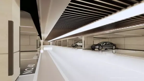 Design of the designated parking area at Casa Luna. Photo courtesy of Phu My Hung