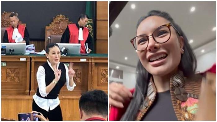 REAKSI NIKITA MIRZANI - Kolase Nikita Mirzani saat menghadiri sidang terkait kasus pemerasan dan Tindak Pidana Pencucian Uang (TPPU). Berikut reaksi Nikita Mirzani setelah dituntut 11 tahun penjara dan denda Rp 2 miliar.