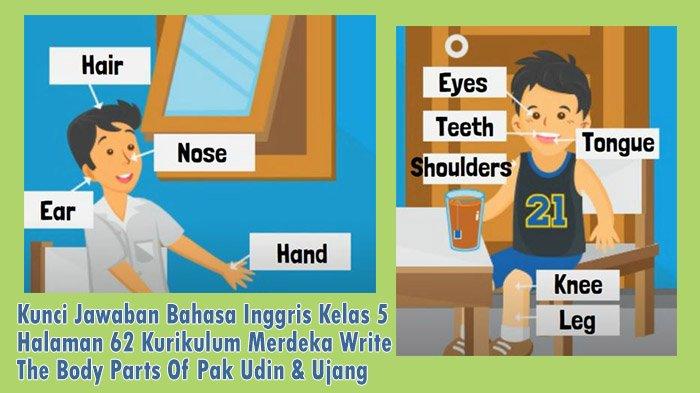 Write the body parts of Pak Udin and Ujang.