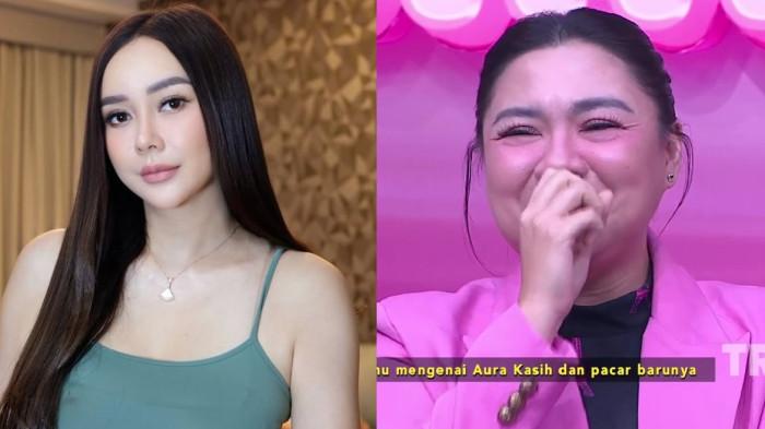 BAHAS SOSOK PACAR - Kolase Aura Kasih dan Vicky Shu, dicapture Sabtu (5/9/2026). Vicky Shu buka suara soal sosok kekasih Aura Kasih. Latar belakangnya turut dibahas.