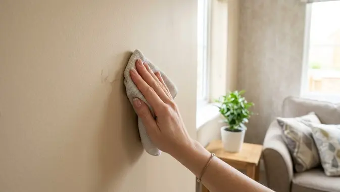 Membersihkan Dinding Rumah Cara Membersihkan Dinding Rumah agar Bersih Tahan Lama (AI Generated)