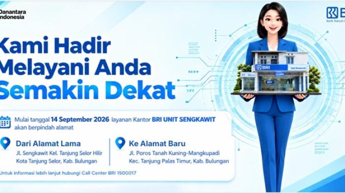 kantor baru BRI Unit Sengkawit di Tanjung Palas Timur