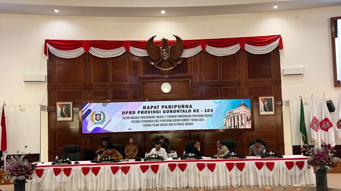 Suasana rapat paripurna ke-103 di DPRD Provinsi Gorontalo