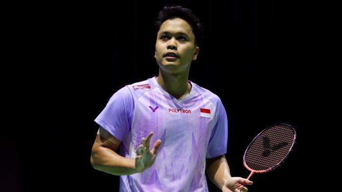 RAIH KEMENANGAN - Pebulu tangkis tunggal putra Indonesia, Anthony Sinisuka Ginting, berhasil melangkah ke babak kedua Swiss Open 2026 setelah mengalahkan wakil Chinese Taipei, Wang Tzu Wei, pada babak 32 besar dengan skor 21-11, 21-17 di Basel, Rabu (11/3/2026).