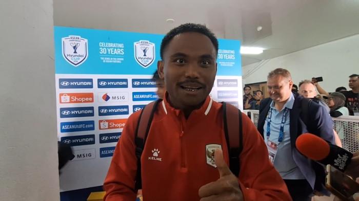 TETAP JAGA FOKUS - Penyerang sayap Timnas Indonesia, Saddil Ramdani, menegaskan kesiapan tim untuk kembali meraih kemenangan saat menghadapi Timor Leste pada laga kedua Grup A Piala AFF 2026 pada 31 Juli mendatang. Stadion Pakansari, Bogor, Senin (27/7/2026).