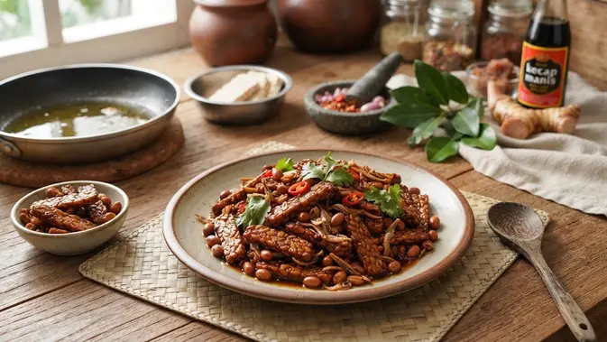 Resep Kering Tempe Manis Pedas yang Tidak Cepat Alot dan Tahan Seminggu (AI Generated)