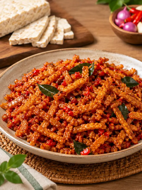 Resep Kering Tempe Manis Pedas yang Tidak Cepat Alot dan Tahan Seminggu (AI Generated)
