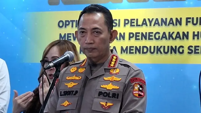 Kapolri Jenderal Listyo Sigit Prabowo di gedung Bareskrim Polri, Kamis (7/5/2026). (Foto: Liputan6.com/Rifqy Alief Abiyya).