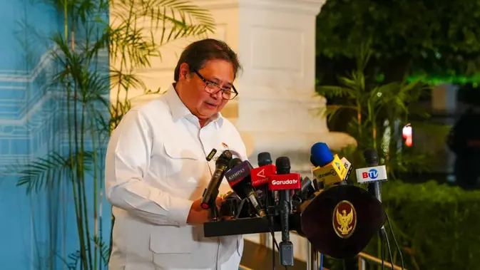 Menteri Koordinator Bidang Perekonomian Airlangga Hartarto usai menghadiri Rapat terbatas yang dipimpin Presiden Prabowo Subianto di Jakarta, Senin (7/9/2026). (Dok Kemenko Perekonomian)
