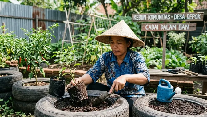 Ilustrasi Teknik Penanaman Bibit yang Tepat. Foto: AI Generated