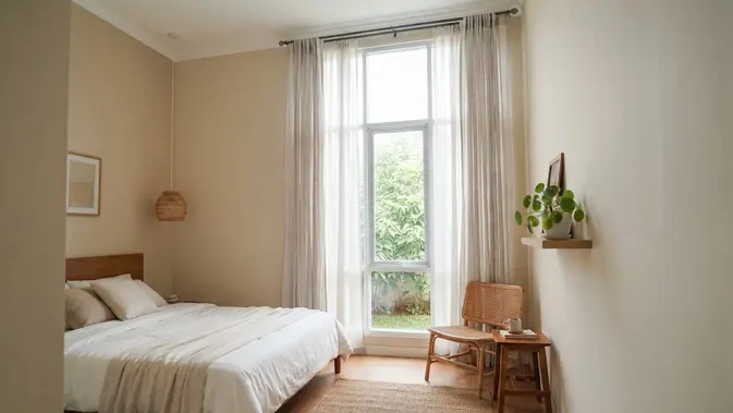 Trik Menata Jendela Kamar Tidur Agar Terasa Lebih Luas (AI Generated)
