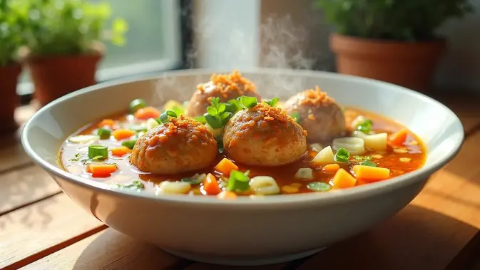 Resep Bakso Sayur Ayam ©Ilustrasi dibuat AI