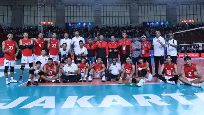 Timnas Voli Putra Indonesia di leg kedua SEA V Cup 2026 di Velodrome, Jakarta Timur. (Dok. PBVSI)