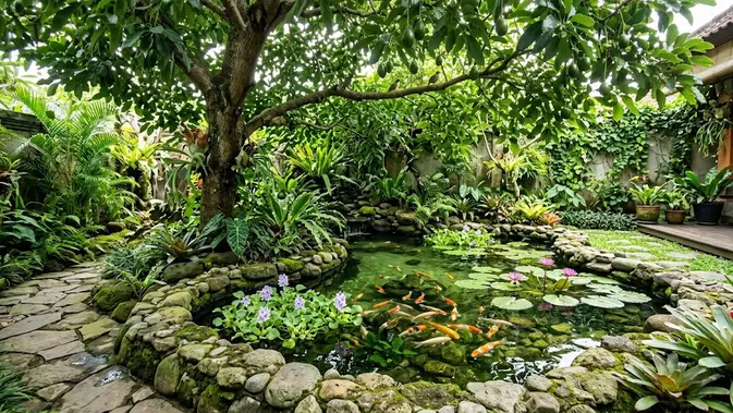 Nuansa Hutan Mungil dengan Pohon Alpukat. (AI Generated)