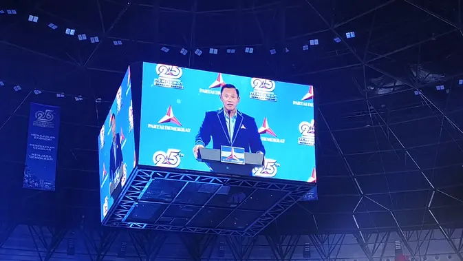 Ketua Umum Partai Demokrat Agus Harimurti Yudhoyono (AHY) di Indonesia Arena, Jakarta, Rabu (9/9/2026) (Liputan6.com/Dimas Ramadhan Wicaksana)