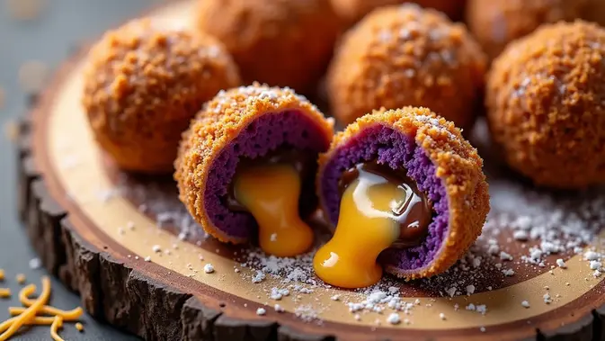 Resep Ubi Ungu Cokelat Keju ©Ilustrasi dibuat AI