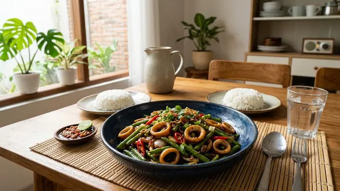 Resep Buncis Cumi Saus Tiram Gurih. (AI Generated)