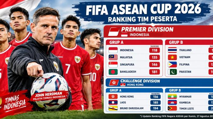 FIFA ASEAN CUP 2026 -- Ranking Terbaru Peserta FIFA ASEAN Cup 2026: Timnas ndonesia 118, Cek 3 Match Grup A, Siapa Terbaik.