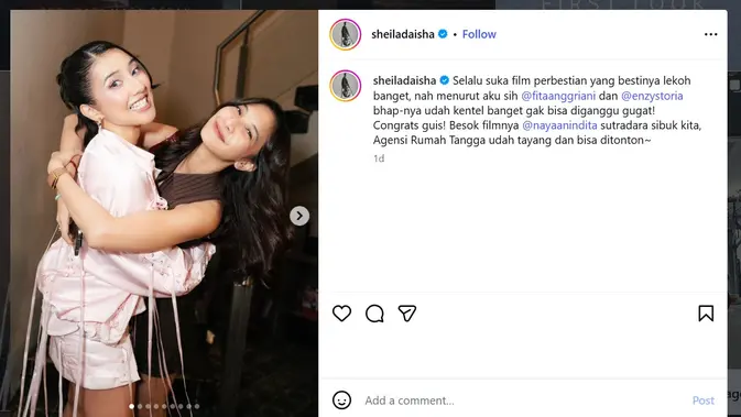 Sheila Dara peluk Fita Anggriani (instagram.com/sheiladaisha)