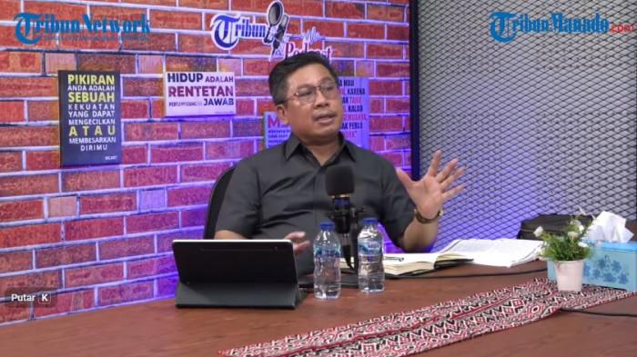 KASUS EVIA - Ferdinand Dumais saat hadir di podcast Tribun Manado beberapa waktu yang lalu. Pemerhati sosial sekaligus anggota DPRD Manado dari Fraksi Gerindra ini secara tegas menyatakan komitmennya untuk mengawal kasus Evia.