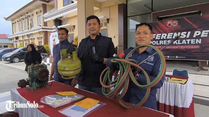 BARANG BUKTI - Polisi Polresta Klaten amankan barang bukti kasus
