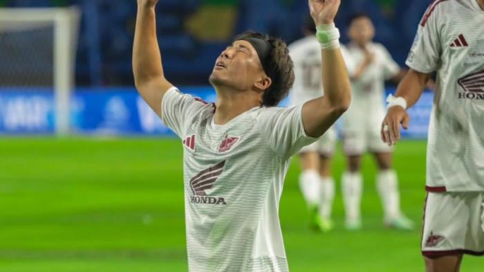 SELEBRASI GOL  - Striker PSM Makassar Kodai Tanaka selebrasi setelah menjebol gawang Persib Bandung pada pekan pertama Super League 2026/2027 di Stadion Gelora Bandung Lautan Api, Kota Bandung, Jawa Barat, Minggu (6/9/2026). Performa pemain baru PSM Makassar belum merata. 