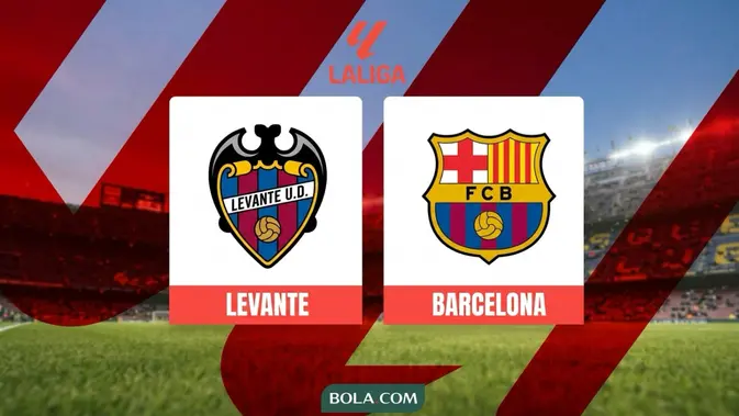 Ilustrasi Levante Vs Barcelona, Liga Spanyol. (Bola.com/AI)