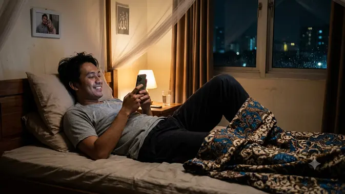 Kata-kata Ucapan Selamat Tidur Buat Pacar Penuh Kasih. AI Generated